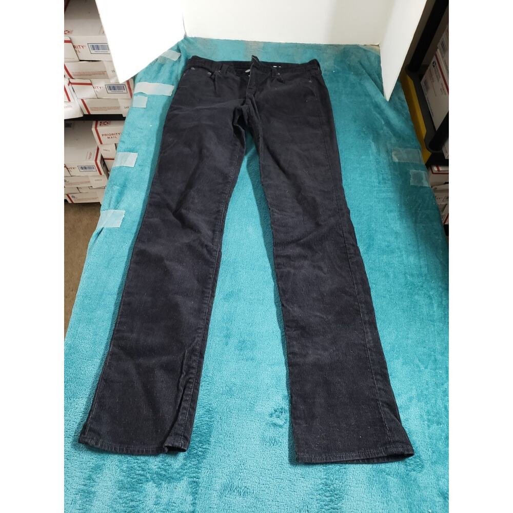 J Crew Jeans Size 28 Womens Black Corduroy Pants Stretch Mid Rise Straight USA